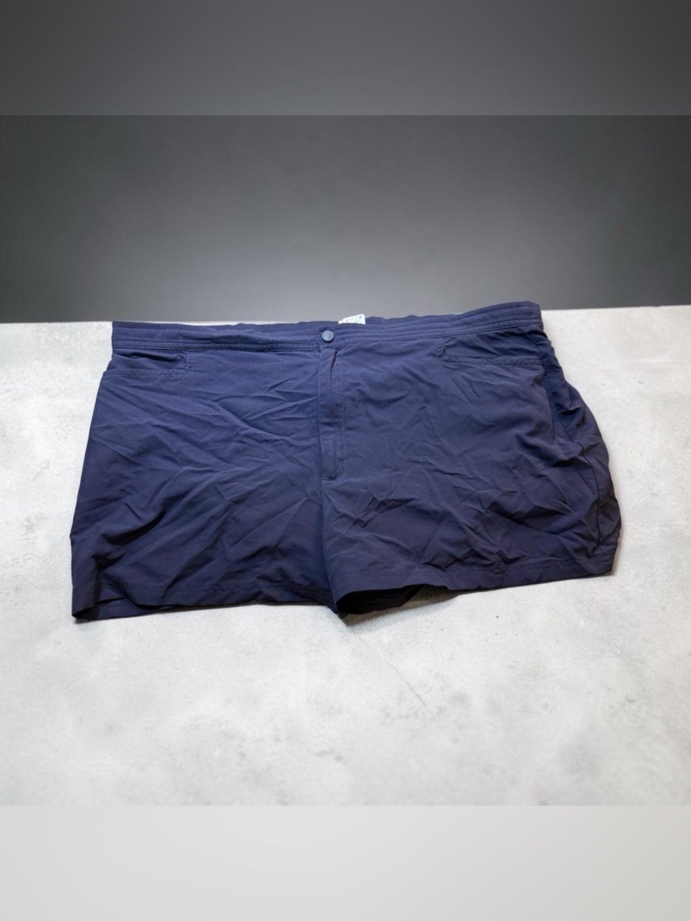 Lands’ End Women’s Swim Shorts 18 Navy Blue Lined Swim Bottoms Pockets